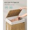 Slim Laundry Hamper with Lid Rattan Basket Removable Liner Goose Yellow Foldable